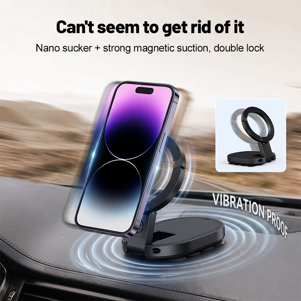 Electronic Gadgets - 360 ° Rotierbarer 3-in-1-Saugnapf-Magnet-Handyhalter, mehrfach verstellbarer,