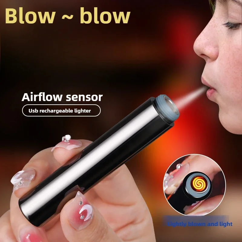 Electronics Gadgets And Accessories - Kreative Blasen Winddicht Flammenlose Elektronische Feuerzeug
