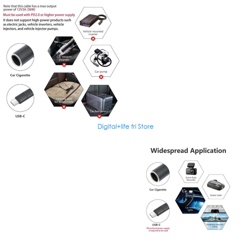 Electronics And Gadgets C - E06D USB-C-Stecker auf Zigarettenanzünder, Netzteil, 5