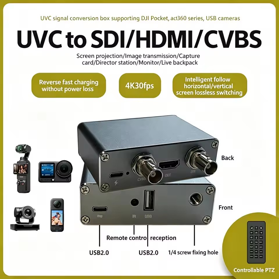 4K UVC zu SDI HDMI CVBS Konver – Action Camera 4K Bewertung und Preis
