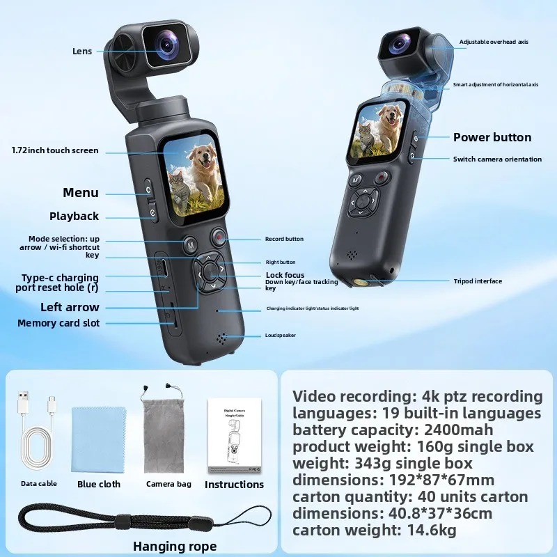 4K HJD05 Pocket 3 Kamera mit 3 – Action Camera 4K Bewertung und Preis